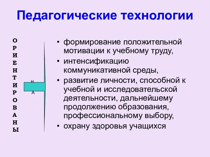 Педагогические технологии О Р И Е Н Т И Р О В А