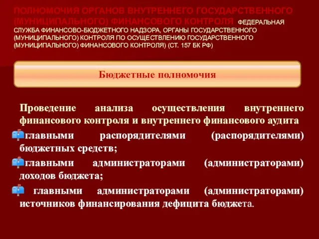 Проведение анализа осуществления внутреннего финансового контроля и внутреннего финансового аудита