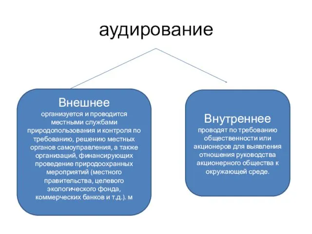 аудирование Внешнее организуется и проводится местными службами природопользования и контроля