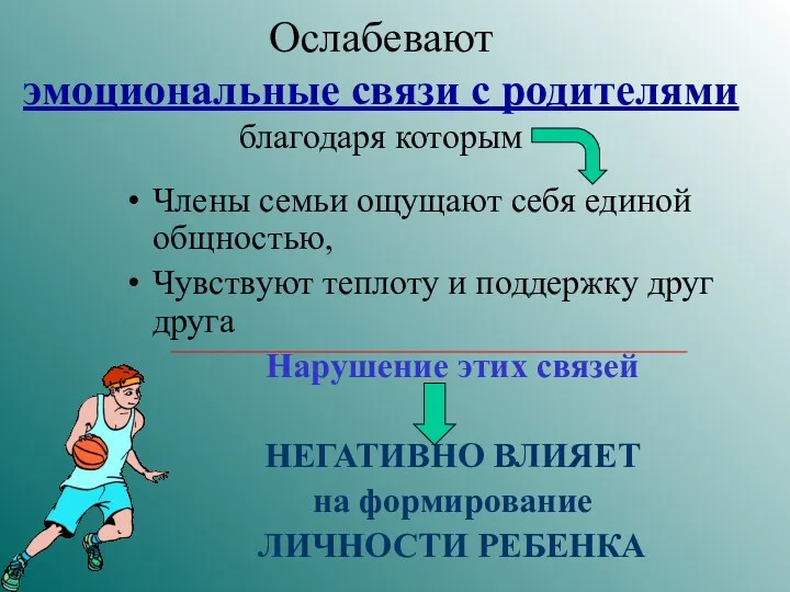 Ослабевают эмоциональные связи с родителями благодаря которым Члены семьи ощущают