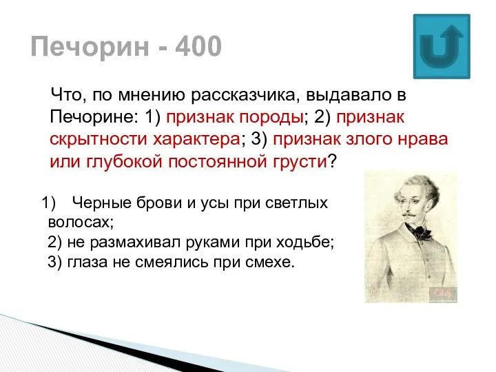 Что, по мнению рассказчика, выдавало в Печорине: 1) признак породы;