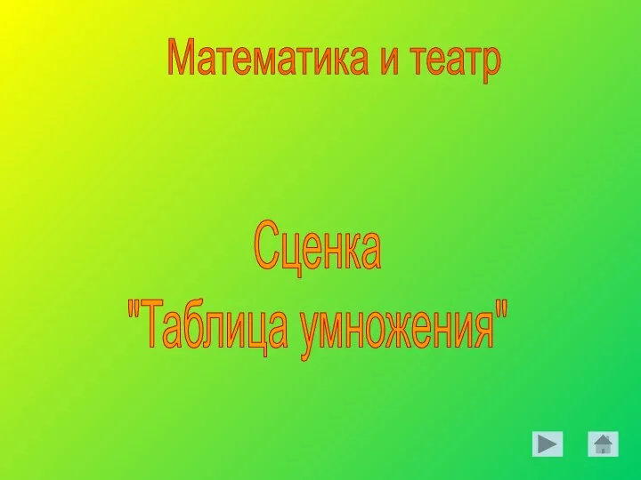 Математика и театр Сценка "Таблица умножения"