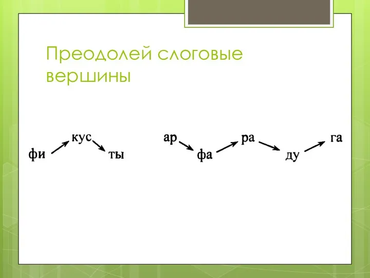 Преодолей слоговые вершины