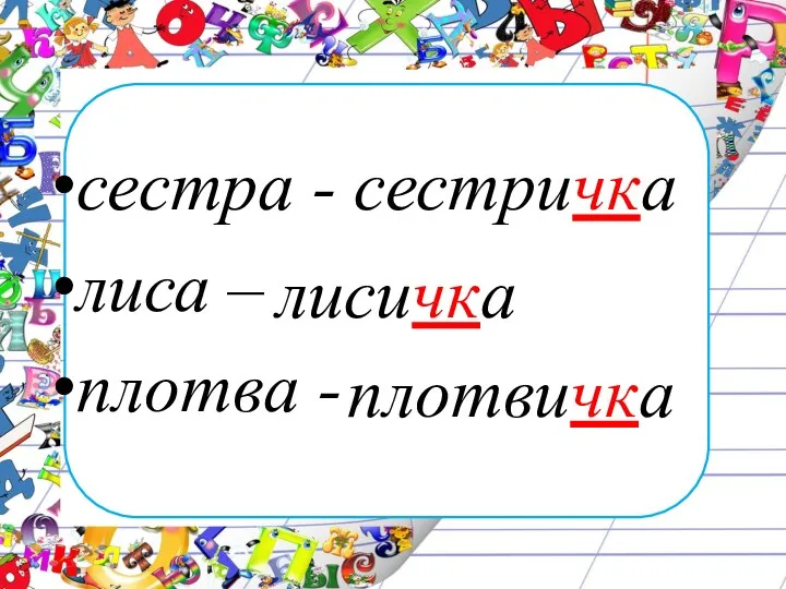 плотвичка сестра - сестричка лиса – плотва - лисичка