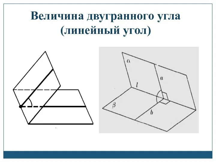 Величина двугранного угла (линейный угол)