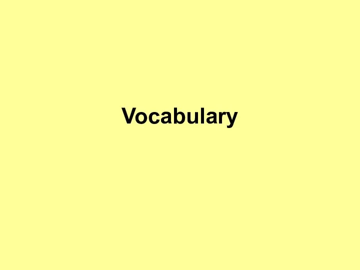 Vocabulary