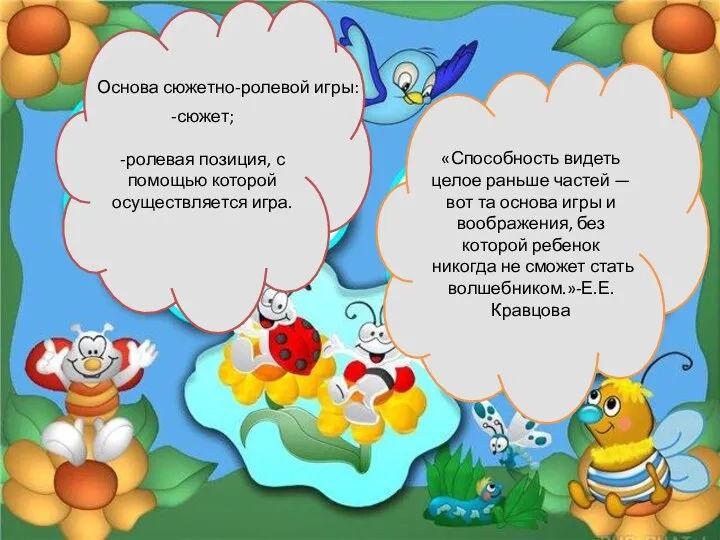 -сюжет; -ролевая позиция, с помощью которой осуществляется игра. «Способность видеть целое раньше частей