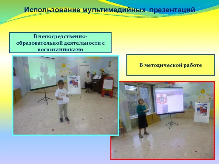 Использование мультимедийных презентаций В непосредственно-образовательной деятельности с воспитанниками В методической работе