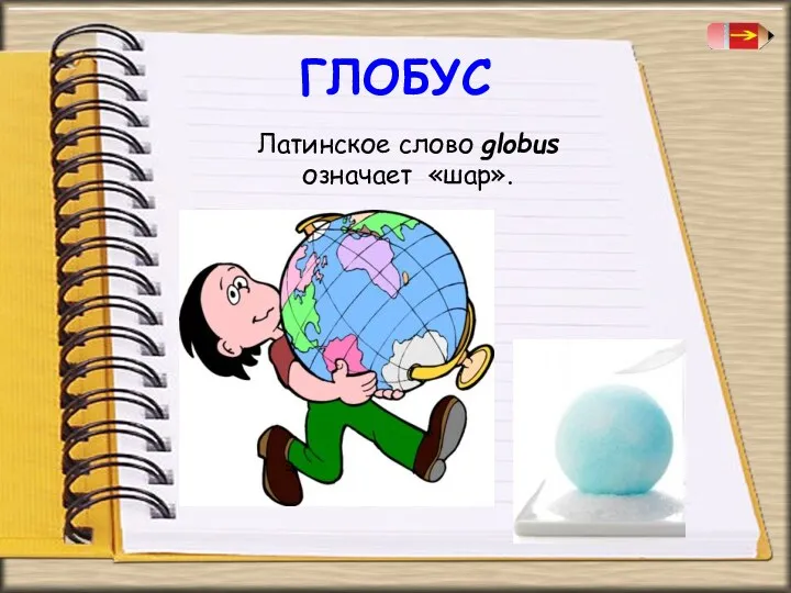 ГЛОБУС Латинское слово globus означает «шар».