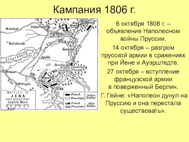 Кампания 1806 г. 6 октября 1806 г. – объявление Наполеоном