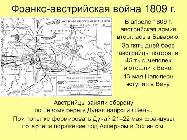 Франко-австрийская война 1809 г. В апреле 1809 г. австрийская армия