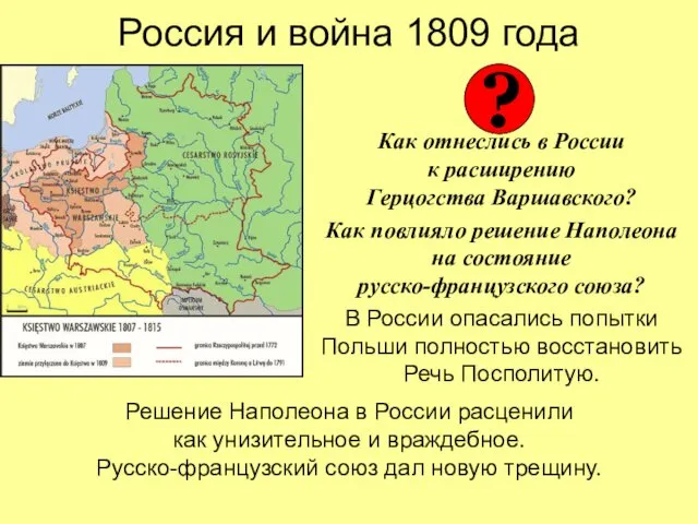 Россия и война 1809 года Как отнеслись в России к