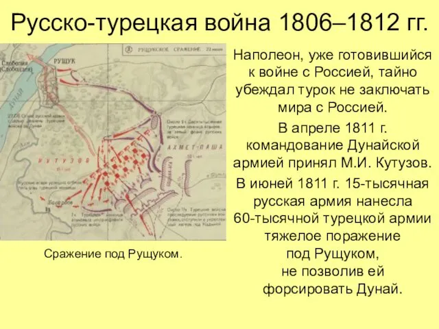 Русско-турецкая война 1806–1812 гг. Наполеон, уже готовившийся к войне с