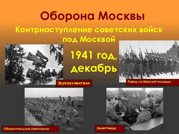 Контрнаступление советских войск под Москвой Оборона Москвы 1941 год, декабрь