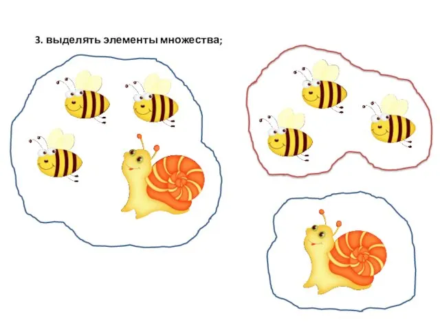 3. выделять элементы множества;