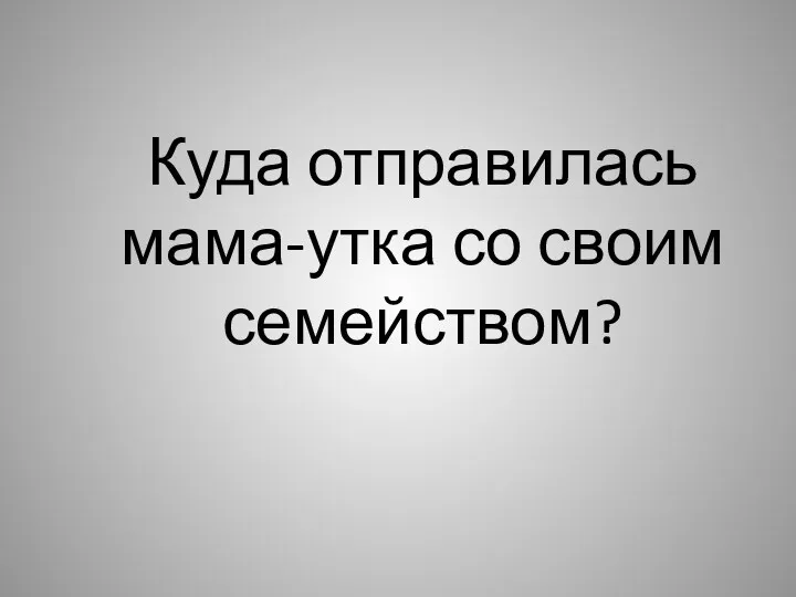 Куда отправилась мама-утка со своим семейством?