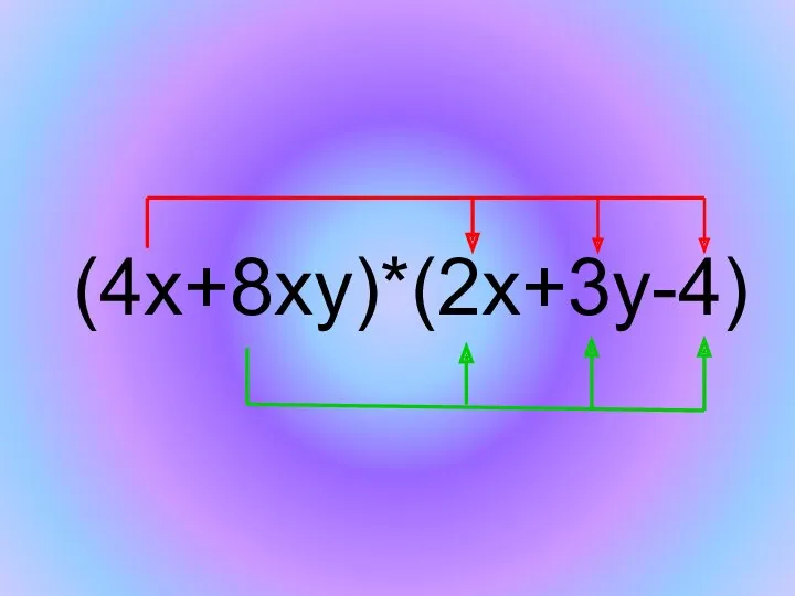 (4x+8xy)*(2x+3y-4)
