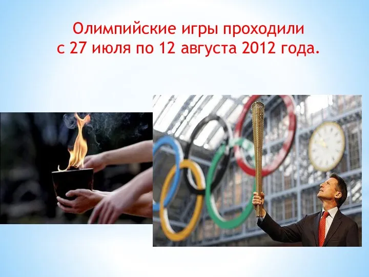 Олимпийские игры проходили с 27 июля по 12 августа 2012 года.