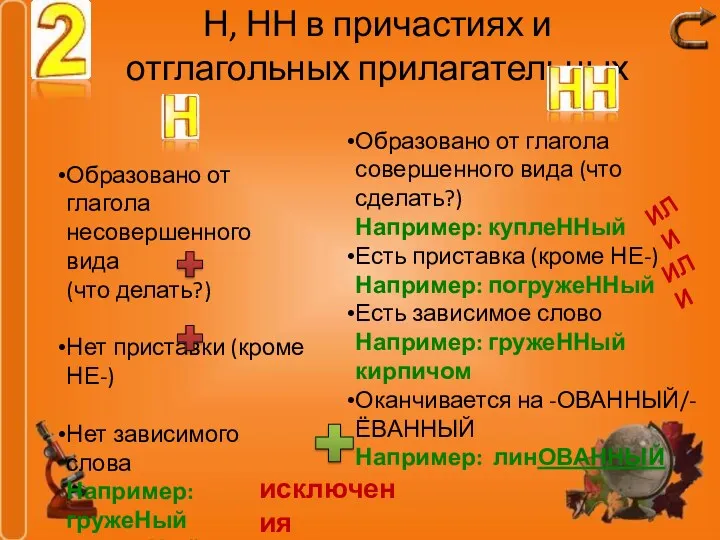 Н, НН в причастиях и отглагольных прилагательных Образовано от глагола несовершенного вида (что