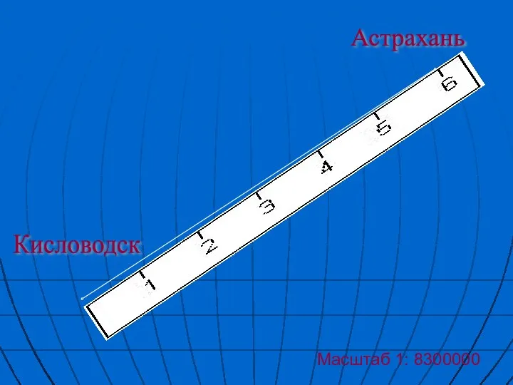 Масштаб 1: 8300000 Астрахань Кисловодск