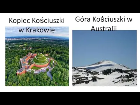 Kopiec Kościuszki w Krakowie Góra Kościuszki w Australii