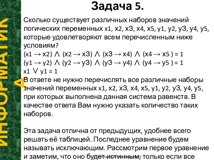 Задача 5. ИНФОРМАТИКА 2014г. Кирсанов Илья Андреевич © Сколько существует