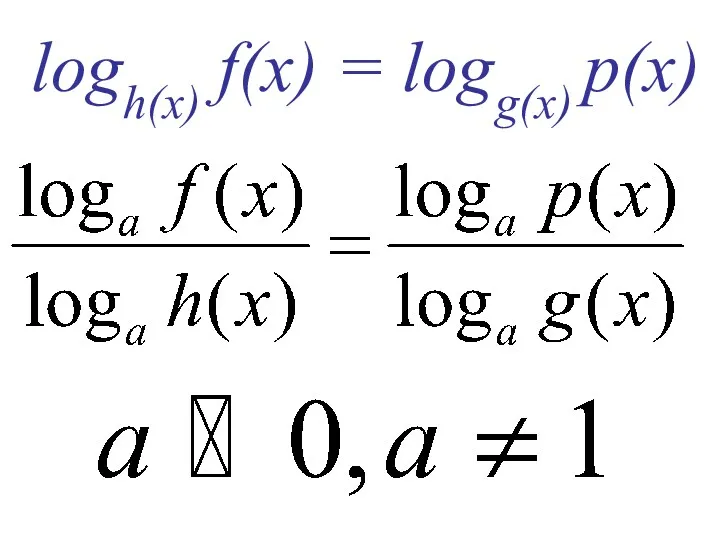 logh(x) f(x) = logg(x) p(x)