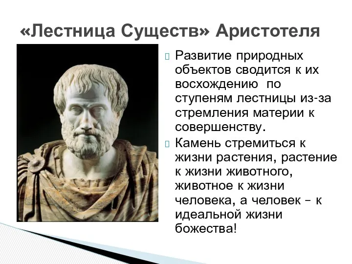 Развитие природных объектов сводится к их восхождению по ступеням лестницы