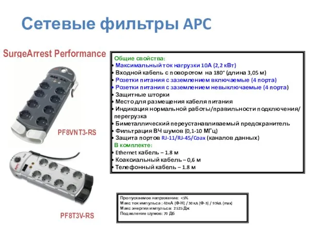 Пропускаемое напряжение: Макс ток импульса : 40кА (Ф-Н) / 30кA