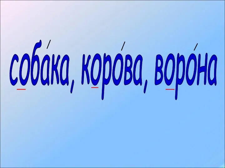 собака, корова, ворона