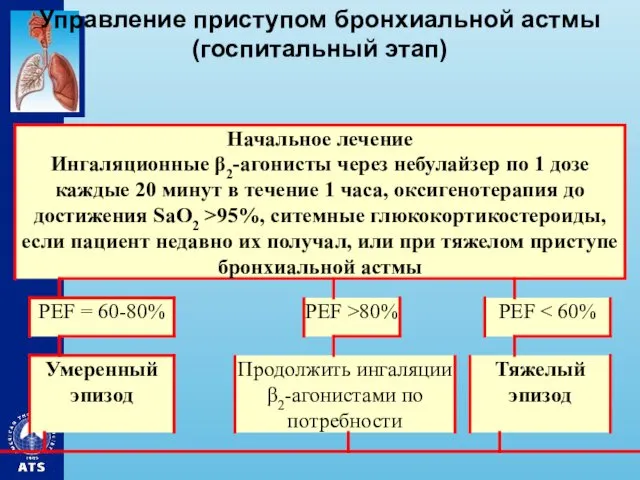 Управление приступом бронхиальной астмы (госпитальный этап)