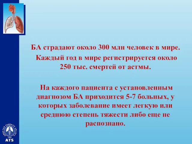 БА страдают около 300 млн человек в мире. Каждый год