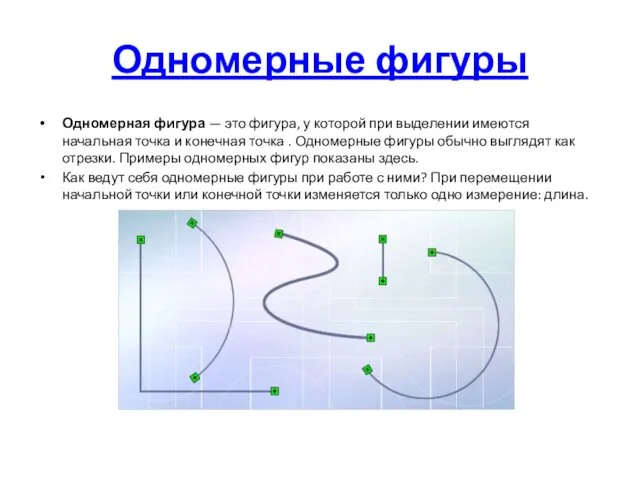 Одномерные фигуры Одномерная фигура — это фигура, у которой при