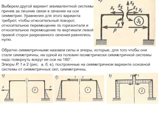 Выберем другой вариант эквивалентной системы, приняв за лишние связи в