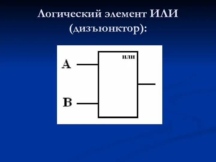 Логический элемент ИЛИ (дизъюнктор):