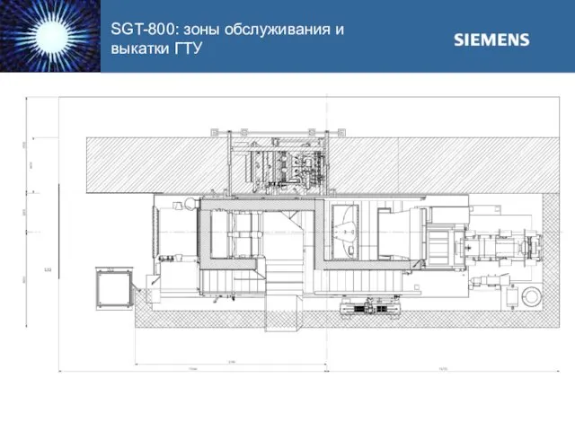SGT-800: зоны обслуживания и выкатки ГТУ