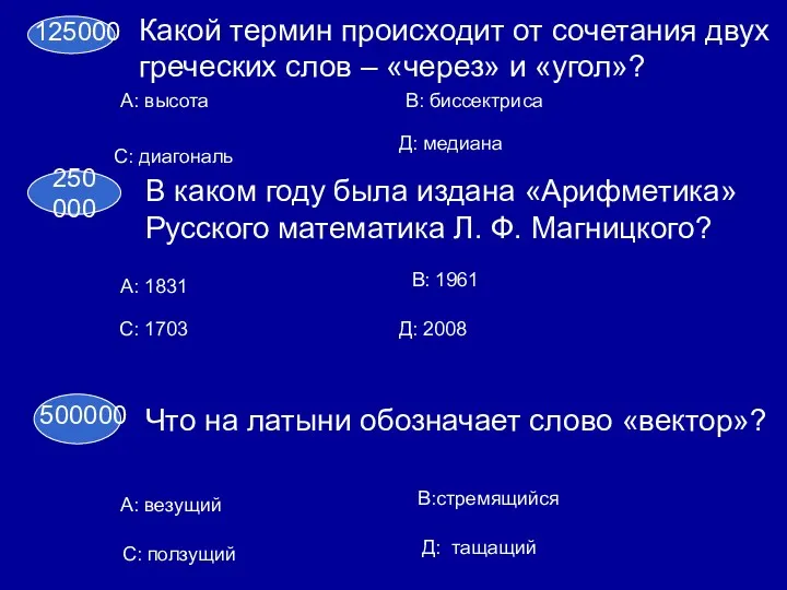 250000 125000 Какой термин происходит от сочетания двух греческих слов