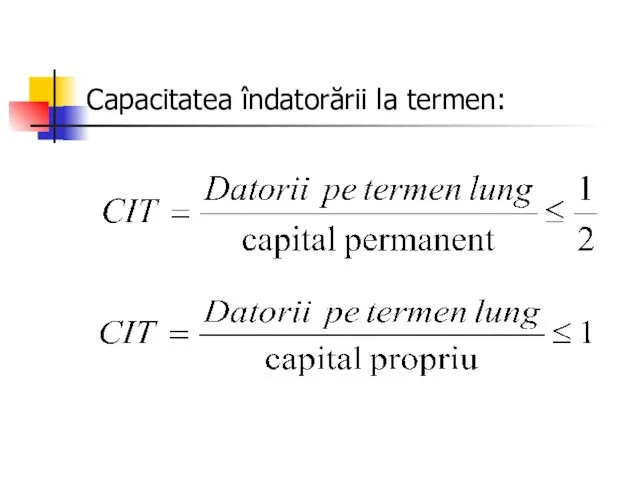 Capacitatea îndatorării la termen: