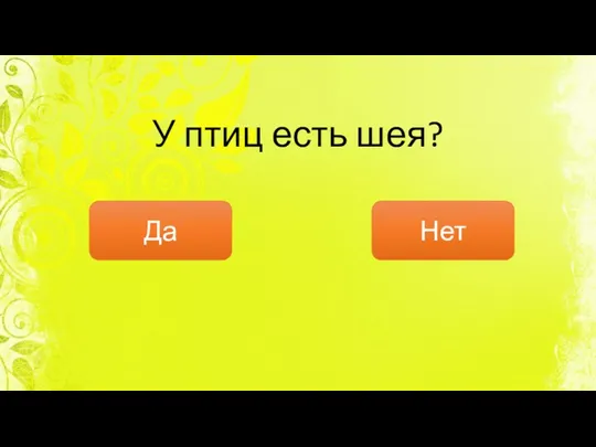 У птиц есть шея? Да Нет