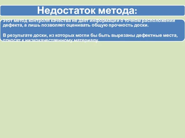 Недостаток метода: этот метод контроля качества не дает информации о