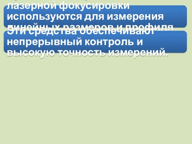 Средства измерения на основе лазерной фокусировки используются для измерения линейных