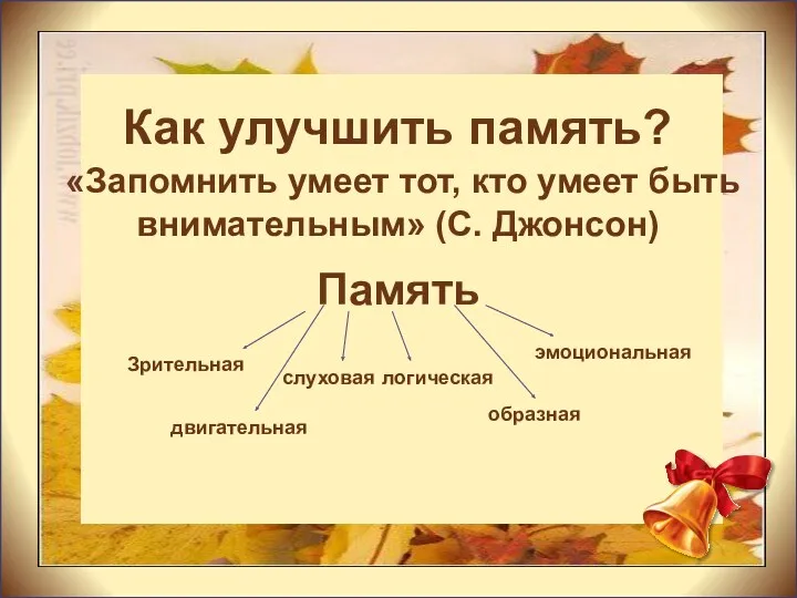 Как улучшить память? «Запомнить умеет тот, кто умеет быть внимательным»