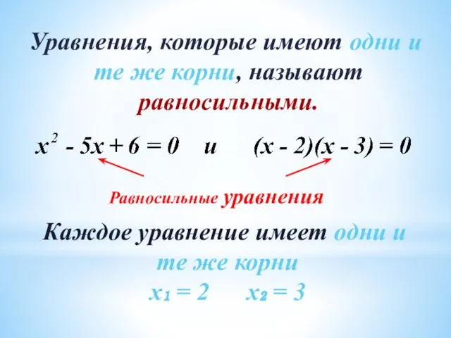 Каждое уравнение имеет одни и те же корни х₁ =