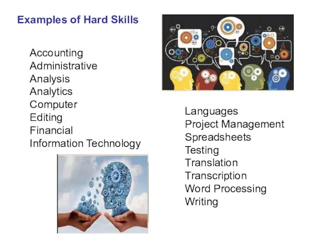 Examples of Hard Skills Accounting Administrative Analysis Analytics Computer Editing