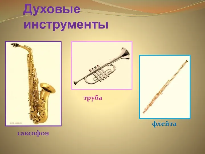 Духовые инструменты саксофон труба флейта