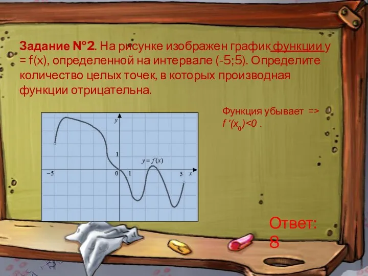 Задание №2. На рисунке изображен график функции у = f(x),