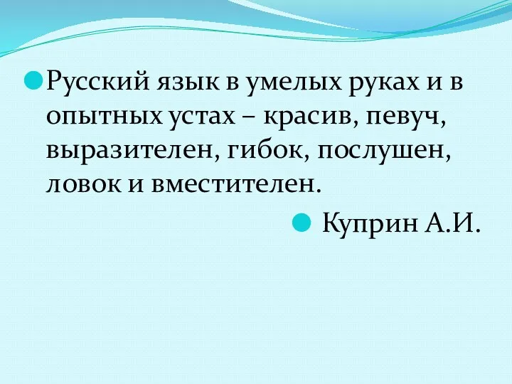 Русский язык в умелых руках и в опытных устах –