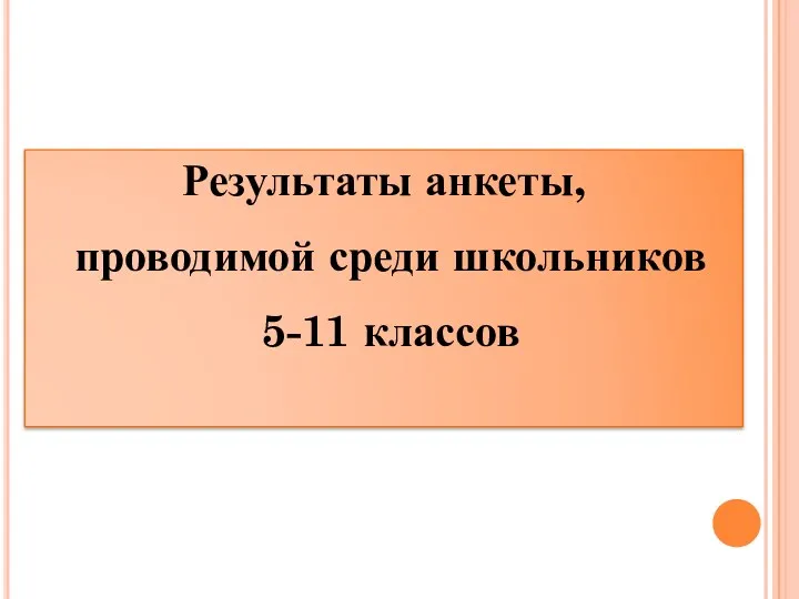 Результаты анкеты, проводимой среди школьников 5-11 классов