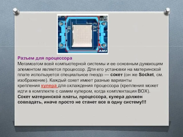 Разъем для процессора Мегамозгом всей компьютерной системы и ее основным