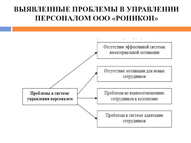 ВЫЯВЛЕННЫЕ ПРОБЛЕМЫ В УПРАВЛЕНИИ ПЕРСОНАЛОМ ООО «РОНИКОН»